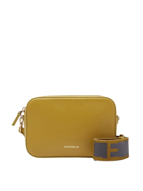 COCCINELLE TEBE Shoulder bag in textured leather lemongrass - Women’s Bags