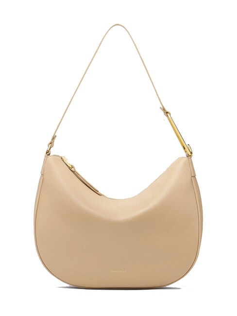 COCCINELLE PRISCILLA Shoulder bag in hammered leather powder pink - Women’s Bags