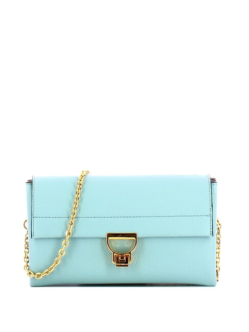 COCCINELLE ARLETTIS  Mini shoulder bag, in leather blue aquarelle - Women’s Bags