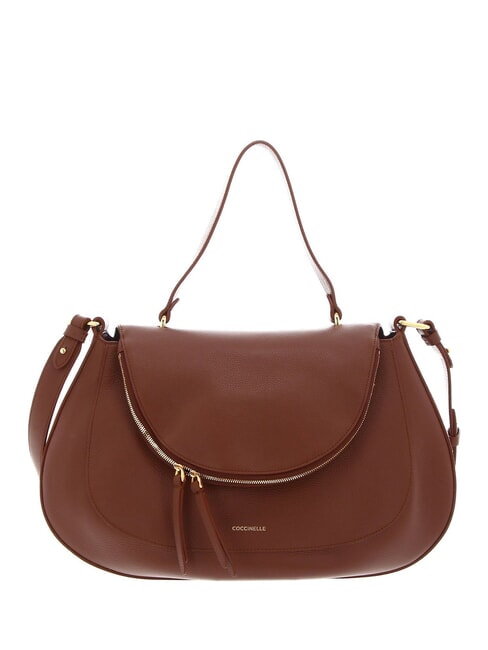 COCCINELLE SOLE Handbag, with shoulder strap, in leather BRULE - Women’s Bags