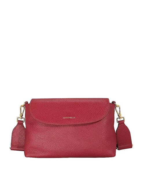 COCCINELLE BAN Hammered leather shoulder bag garnet red - Women’s Bags