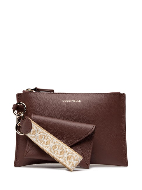 COCCINELLE LYRA Leather pochette with pouch carob - Women’s Bags
