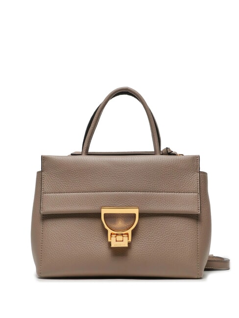 COCCINELLE ARLETTIS Hammered leather handbag warm taupe - Women’s Bags