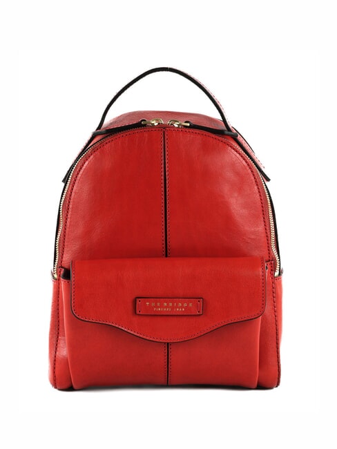 THE BRIDGE GLORIA Leather backpack with pocket burnt orange abb. gold - Women’s Bags
