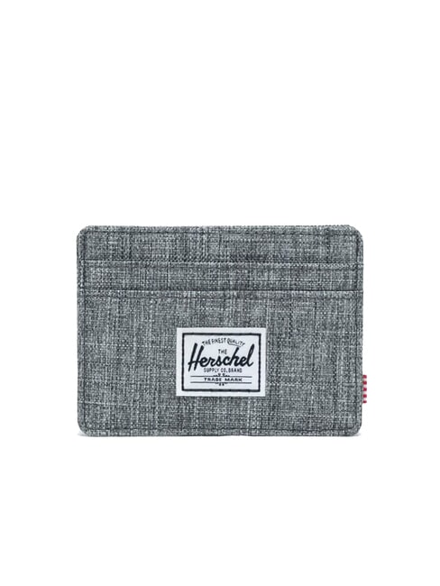 HERSCHEL CHARLIE RFID Flat card holder RAVEN CROSSHATCH - Men’s Wallets