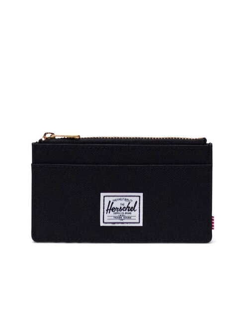 HERSCHEL OSCAR Flat card holder with coin purse BLACK - Men’s Wallets