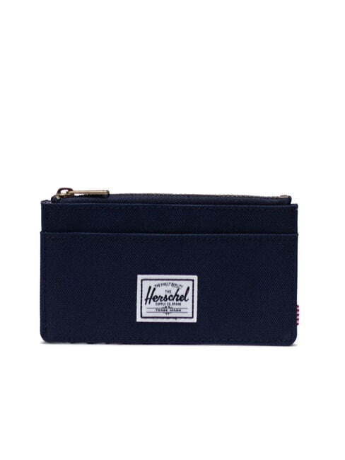 HERSCHEL OSCAR Flat card holder with coin purse PEACOAT / TAN - Men’s Wallets