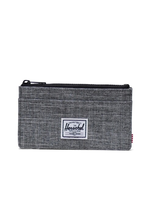 HERSCHEL OSCAR Flat card holder with coin purse RAVEN CROSSHATCH - Men’s Wallets