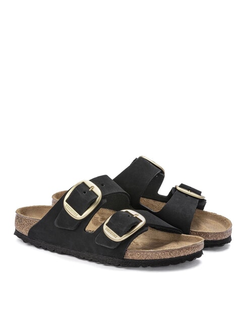 BIRKENSTOCK ARIZONA BIG BUCKLE Nubuck leather slipper sandal black - Women’s shoes