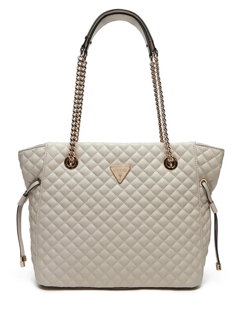 GUESS ECO RIANEE Quilted shoulder bag STONE - Women’s Bags