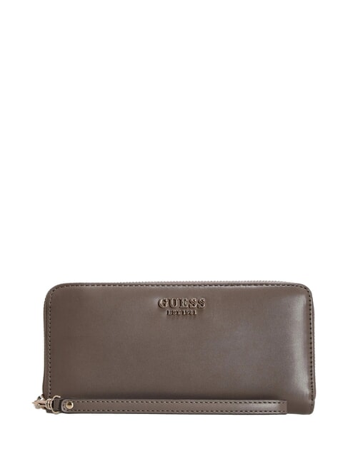 GUESS LAUREL Large wallet with wristlet dark taupe - Women’s Wallets