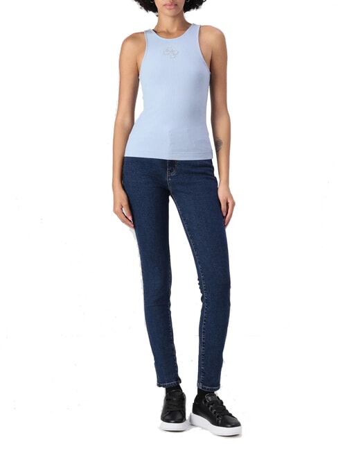 GUESS ROUND GUENDALINA Front logo tank top nimbus blue - T-shirt