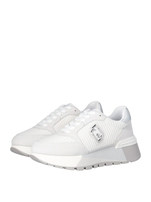 LIUJO AMAZING 25 Suede and mesh sneakers white/silver - Women’s shoes