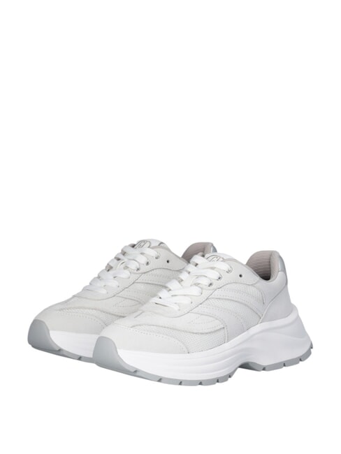 LIUJO EVA 03 Suede and bright mesh sneakers offwhite/whi - Women’s shoes