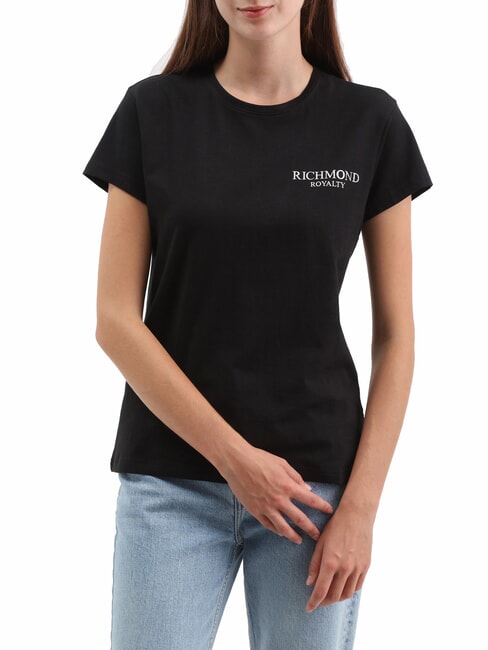 JOHN RICHMOND REUCA Stretch cotton T-shirt black/silver dark - T-shirt