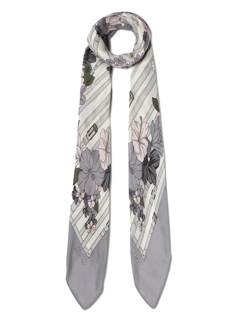LIUJO FLOWER METALLERIA Scarf with print BLACK - Scarves
