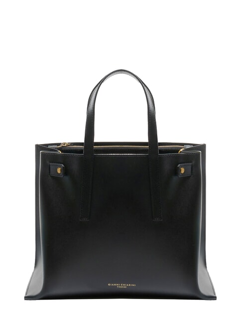 GIANNI CHIARINI ALTEA Leather shopping bag with shoulder strap Black - Women’s Bags