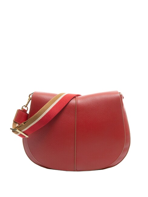 GIANNI CHIARINI HELENA ROUND Leather bag with rope shoulder strap cherry - Women’s Bags