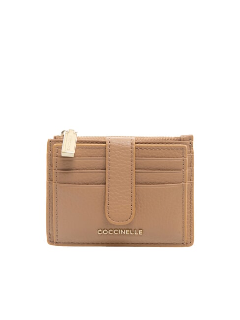COCCINELLE METALLIC SOFT Textured leather flat wallet skin - Women’s Wallets
