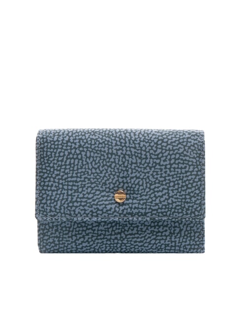 BORBONESE CLASSICA  Medium wallet with flap denim - Women’s Wallets