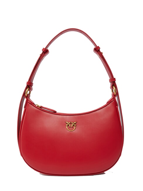 PINKO HALF MOON Leather shoulder bag red-antique gold - Women’s Bags