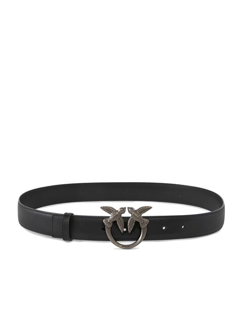 PINKO LOVE BERRY Leather belt black-old silver - Belts