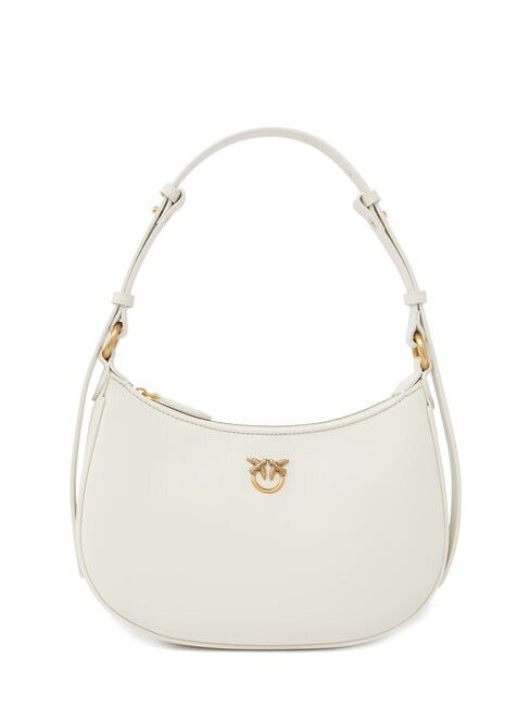 PINKO HALF MOON Leather shoulder bag silk white-antique gold - Women’s Bags