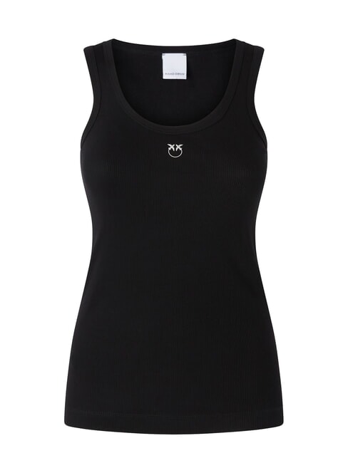 PINKO CALCOLATORE Ribbed tank top black limousine - T-shirt