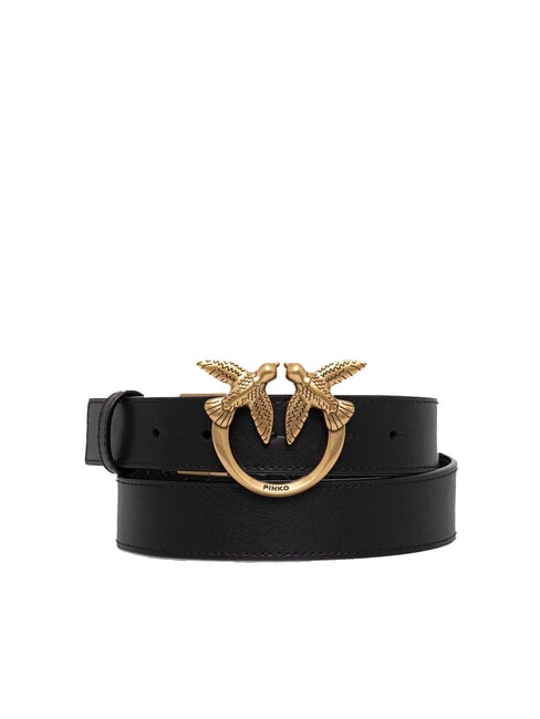 PINKO LOVE BERRY  Reversible leather belt black-antique gold - Belts