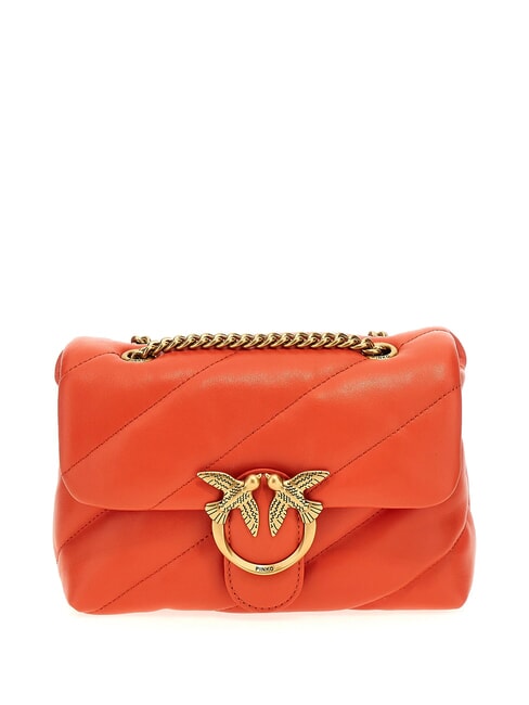 PINKO MINI LOVE BAG Nappa bag mandarin red-antique gold - Women’s Bags