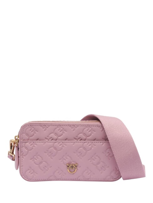 PINKO EMBOSSED LOGO Camera case shoulder bag purple-antique gold - Women’s Bags