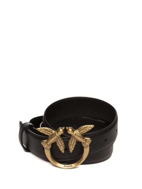 PINKO LOVE BERRY  Reversible leather belt black-antique gold - Belts