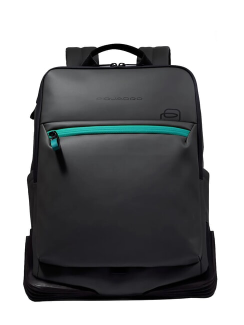 PIQUADRO CORNER SPECIALE GOMMATO 15.6" laptop backpack Black - Laptop backpacks