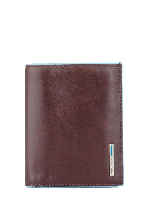 PIQUADRO BLUE SQUARE Vertical leather wallet MAHOGANY - Men’s Wallets
