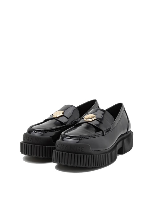 ARMANI EXCHANGE A|X Shiny leather loafers Black / black - Women’s shoes