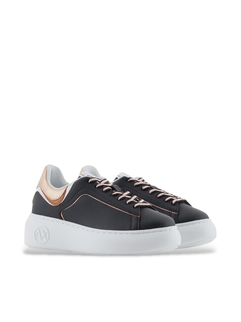 ARMANI EXCHANGE A|X Runner Leather sneakers black+rose gold - Women’s shoes