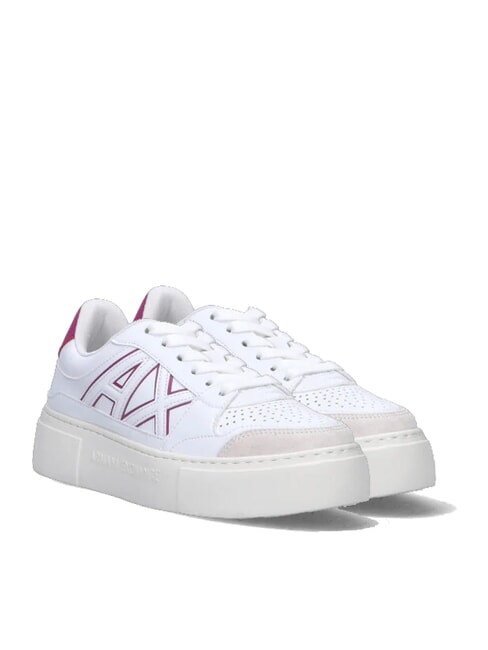 ARMANI EXCHANGE AX LOGO Platform sneakers op.white+pink - Women’s shoes