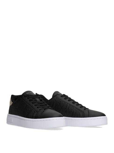 ARMANI EXCHANGE AX LOGO EMBOSSED Sneakers black+pale gold - Women’s shoes