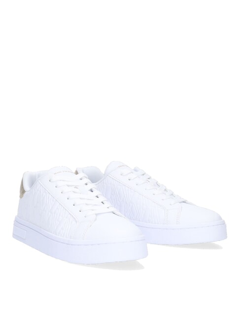 ARMANI EXCHANGE AX LOGO EMBOSSED Sneakers op.white+pale gold - Women’s shoes