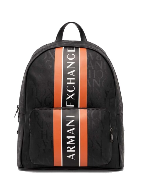 ARMANI EXCHANGE LOGO PRINT 13" laptop backpack black/orange - Laptop backpacks