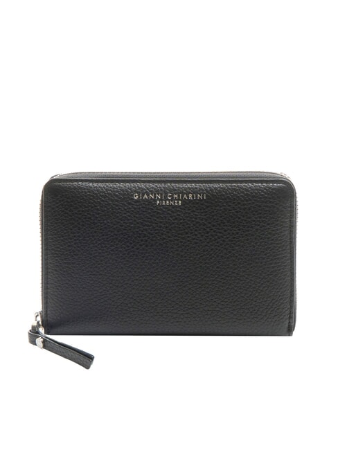 GIANNI CHIARINI GRAIN Medium leather zip around wallet Black - Women’s Wallets