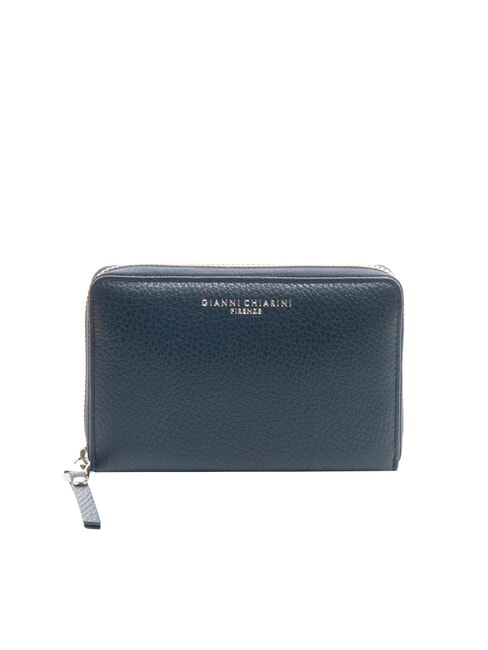 GIANNI CHIARINI GRAIN Medium leather zip around wallet BLUE - Women’s Wallets