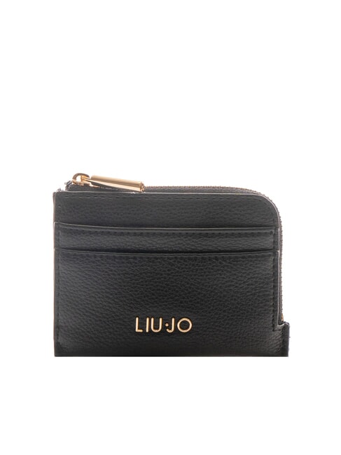 LIUJO CALIWEN Zip-up card holder BLACK - Women’s Wallets