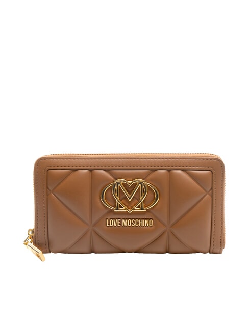 LOVE MOSCHINO GEOMETRIC Large zip around wallet camel - Women’s Wallets