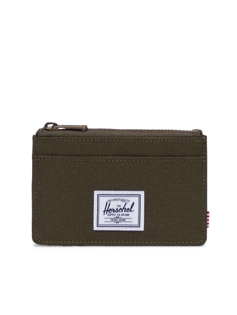 HERSCHEL OSCAR Flat card holder with zip ivygr - Men’s Wallets