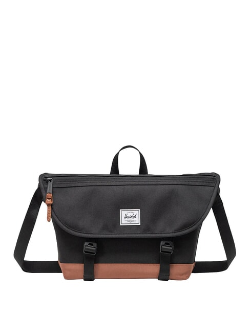 HERSCHEL COVE Messenger bag, 15.6" laptop black/saddle brown - Work Briefcases