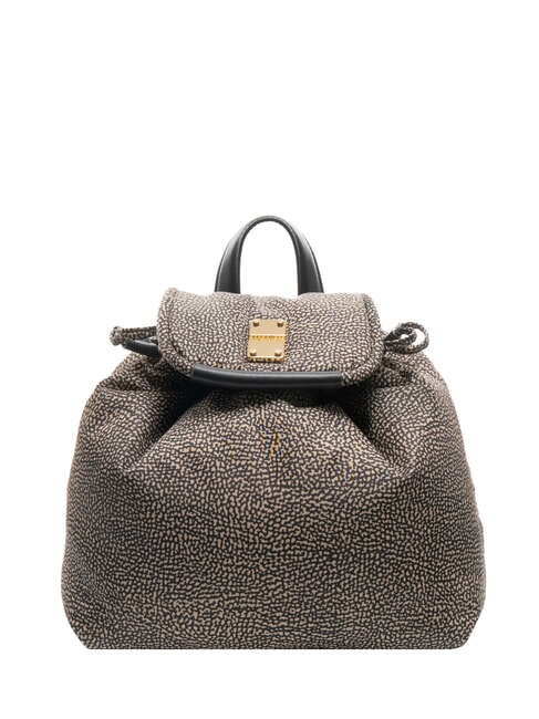 BORBONESE CAHIER SMALL Backpack OP / NATURAL / BLACK - Women’s Bags