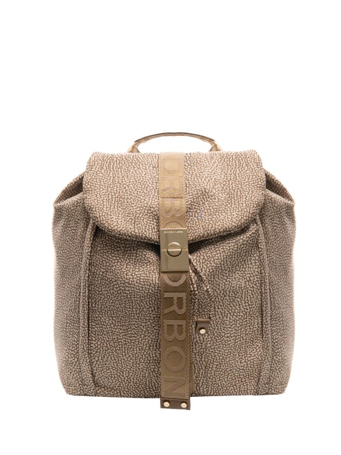 BORBONESE FOLD  Medium backpack Beiger sea - Women’s Bags