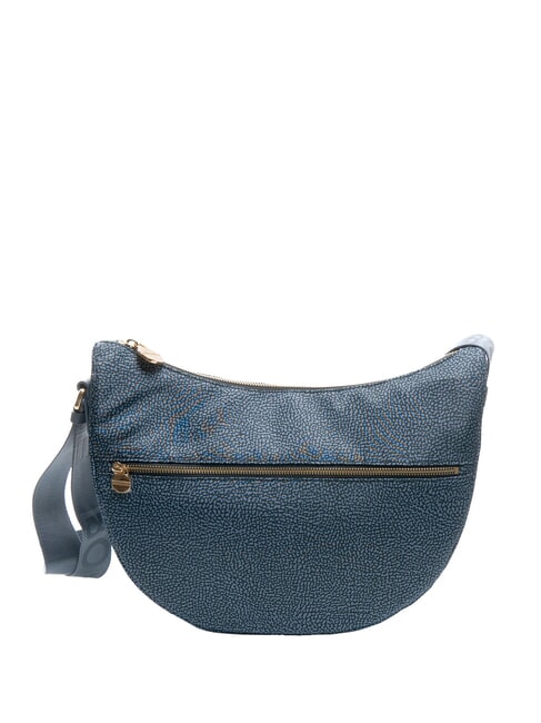 BORBONESE LUNA BAG MIDDLE ECO LINE LUNA Shoulder bag in jet fabric op denim - Women’s Bags