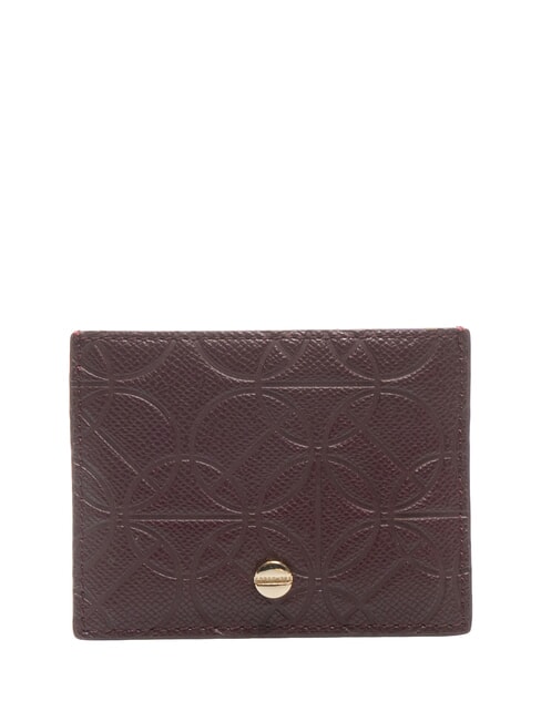 BORBONESE RIVETTO EMBOSSED Flat card holder burgundy - Women’s Wallets